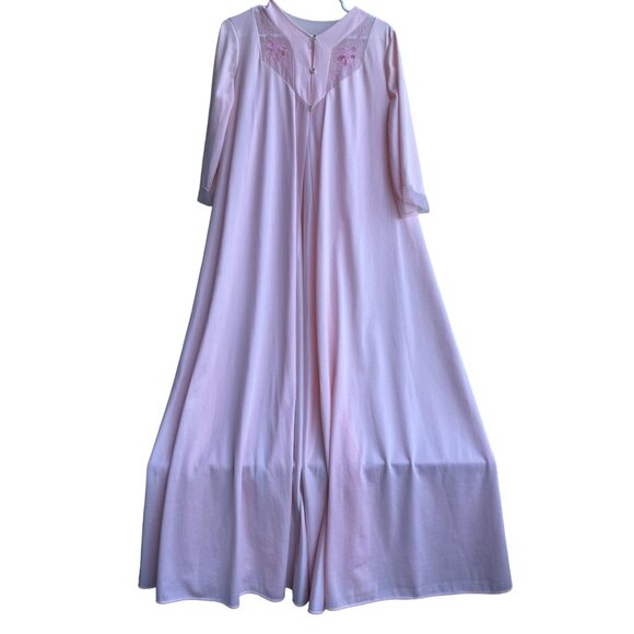 Vintage 60s Sears Womens Pink Semi Sheer Dressing Gown Size S 100% Nylon Boudoir - Picture 1 of 10